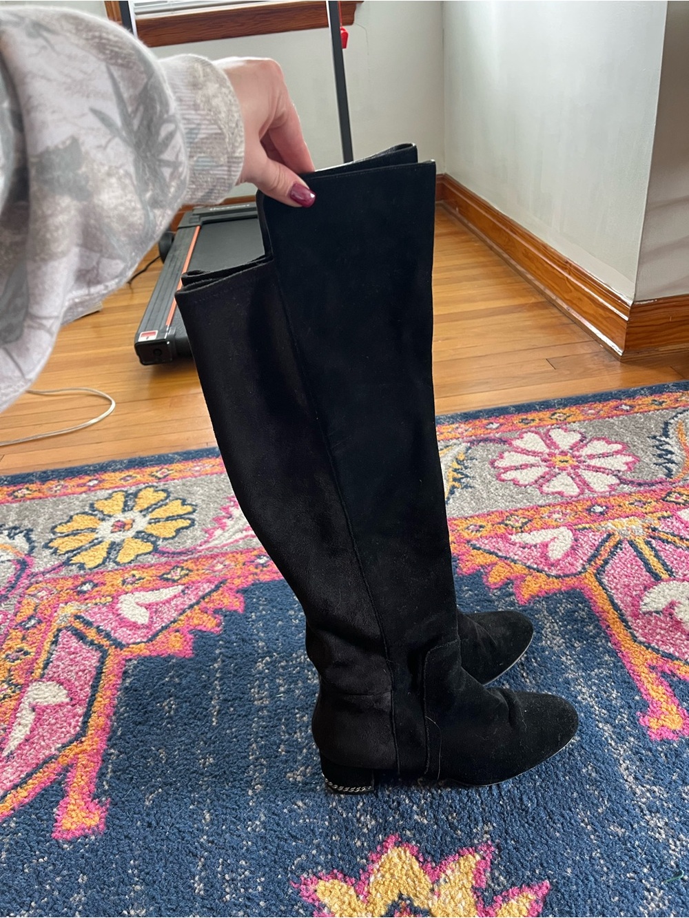 Michael Kors Black Knee High Suede Boots